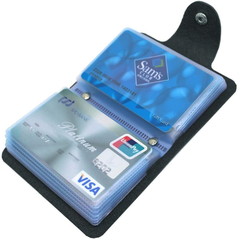 9954 Soft Leather Credit Card Holder & Bank Card Case with 24 Durable